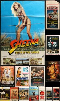 1m402 LOT OF 19 FORMERLY FOLDED NON-U.S. POSTERS 1950s-2000s a variety of different movie images!