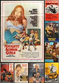 1m409 LOT OF 12 FORMERLY FOLDED NON-U.S. POSTERS 1970-1980s a variety of different movie images!