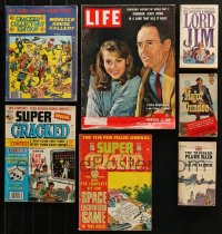 1m101 LOT OF 7 MAGAZINES AND PAPERBACK BOOKS 1960s-1980s Cracked, Life, Lord Jim, Major Dundee!