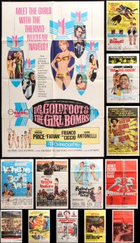 1m210 LOT OF 14 FOLDED ONE-SHEETS 1950s-1970s great images from a variety of different movies!