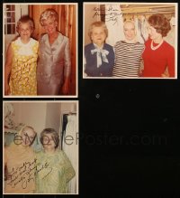 1m325 LOT OF 3 SIGNED 8X10 COLOR BETTY GRABLE PHOTOS 1967 & 1970 with the head of her fan club!