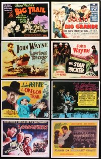 1m262 LOT OF 11 11x14 REPRO PHOTOS OF JOHN WAYNE TITLE CARDS 1980s-2000s from some of his best!