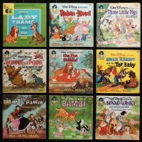 1m297 LOT OF 9 WALT DISNEY SOFTCOVER READ-ALONG BOOKS WITH 33 1/3 RPM RECORDS 1960s-1980s