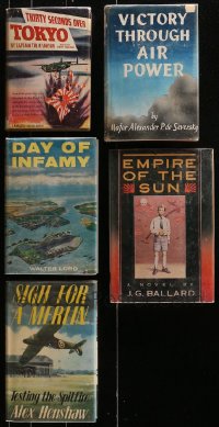 1m309 LOT OF 5 WWII HARDCOVER BOOKS 1940s-1980s Thirty Seconds Over Tokyo, Empire of the Sun!