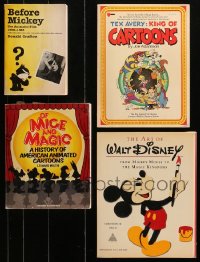 1m111 LOT OF 4 SOFTCOVER ANIMATION BOOKS 1970s-1980s Walt Disney, Tex Avery & more cartoons!