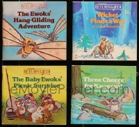 1m319 LOT OF 4 RETURN OF THE JEDI SOFTCOVER EWOK MINI STORY BOOKS 1983 cute stories with artwork!