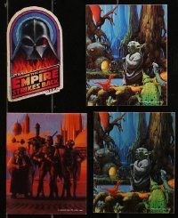 1m287 LOT OF 4 EMPIRE STRIKES BACK STICKERS 1980 & 1981 different logo + art of Yoda & more!