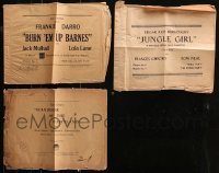 1m134 LOT OF 3 LOBBY CARD BAGS 1930s-1940s Jungle Girl, Burn Em Up Barnes, Wanderer of the Wasteland