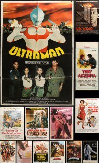 1m404 LOT OF 17 FORMERLY FOLDED NON-U.S. POSTERS 1970s-1980s a variety of cool movie images!