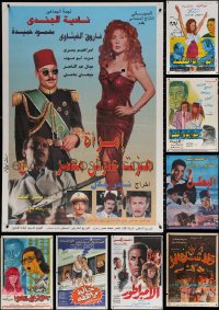 1m397 LOT OF 12 FORMERLY FOLDED EGYPTIAN POSTERS 1970s-2000s a variety of different movie images!