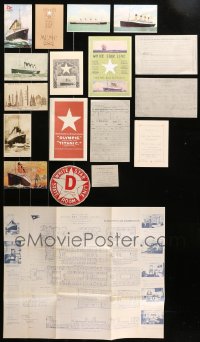 1m279 LOT OF 18 TITANIC REPRODUCTION ITEMS 1990s postcards, ship diagram, service forms & more!