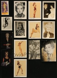 1m280 LOT OF 14 SMALL PHOTOS AND MISCELLANEOUS ITEMS 1930s-1990s Rita Hayworth, Grable & more!