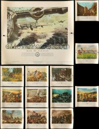 1m036 LOT OF 14 UNFOLDED US ARMY IN ACTION 21X24 SPECIAL POSTERS 1953 art of battles in history!