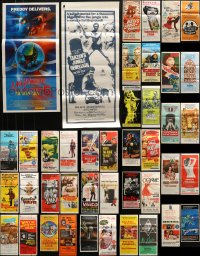 1m170 LOT OF 44 FOLDED AUSTRALIAN DAYBILLS 1960s-1980s great images from a variety of movies!