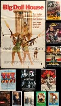 1m403 LOT OF 18 FORMERLY FOLDED NON-U.S. POSTERS 1970s-2000s a variety of different movie images!