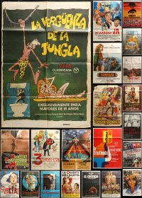 1m168 LOT OF 22 FOLDED SPANISH POSTERS 1960s-1970s great images from a variety of movies!