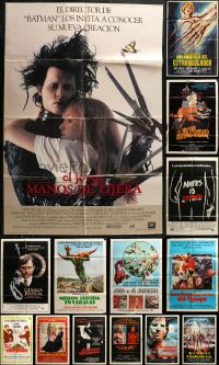 1m175 LOT OF 16 FOLDED HORROR/SCI-FI POSTERS 1970s-1980s a variety of cool images!