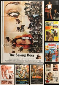 1m408 LOT OF 13 FORMERLY FOLDED NON-U.S. POSTERS 1970s-1980s a variety of different images!