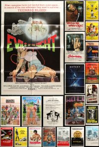 1m196 LOT OF 49 FOLDED ONE-SHEETS 1970s-1980s great images from a variety of different movies!