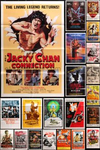 1m200 LOT OF 47 FOLDED KUNG FU ONE-SHEETS 1970s-1980s cool images from martial arts movies!