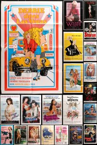 1m198 LOT OF 47 FOLDED SEXPLOITATION ONE-SHEETS 1970s-1980s sexy images with some nudity!