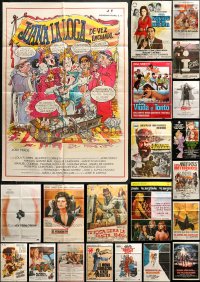 1m166 LOT OF 32 FOLDED SPANISH POSTERS 1970s-1980s great images from a variety of movies!