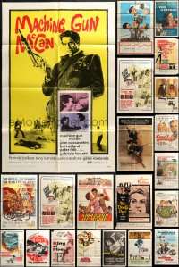 1m181 LOT OF 121 FOLDED ONE-SHEETS 1950s-1970s great images from a variety of different movies!