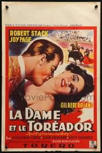 1p289 BULLFIGHTER & THE LADY Belgian 1951 Boetticher, art of matador Robert Stack kissing Joy Page!