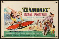 1p290 CLAMBAKE Belgian 1967 different art of Elvis Presley in speed boat, rock & roll, ultra-rare!