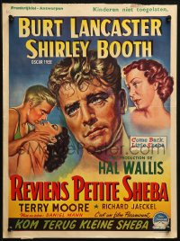 1p292 COME BACK LITTLE SHEBA Belgian 1953 romantic artwork of Burt Lancaster & Shirley Booth!