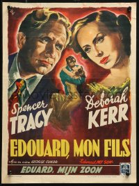 1p294 EDWARD MY SON Belgian 1949 wonderful Wik art of Spencer Tracy & Deborah Kerr, George Cukor!