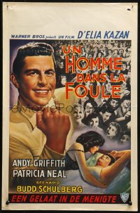 1p296 FACE IN THE CROWD Belgian 1957 different artwork of Andy Griffith, directed by Elia Kazan!