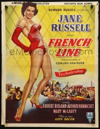 1p298 FRENCH LINE Belgian 1954 Howard Hughes, art of sexy Jane Russell in skimpy outfit!