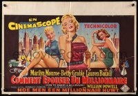 1p302 HOW TO MARRY A MILLIONAIRE Belgian 1953 sexy Marilyn Monroe, Betty Grable & Bacall!