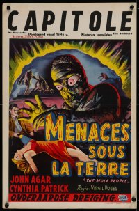1p313 MOLE PEOPLE Belgian 1956 great different art of monsters & sexy girl, Universal horror!