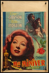 1p315 MRS. MINIVER Belgian 1946 Greer Garson, Walter Pidgeon, directed by William Wyler!