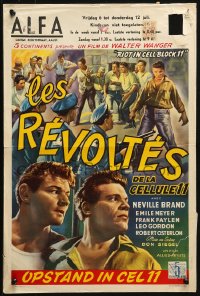 1p325 RIOT IN CELL BLOCK 11 Belgian 1955 directed by Don Siegel, Sam Peckinpah, 4,000 caged humans!