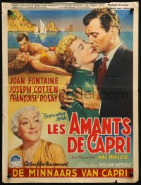 1p330 SEPTEMBER AFFAIR Belgian 1951 William Dieterle, art of sexy Joan Fontaine & Joseph Cotten!