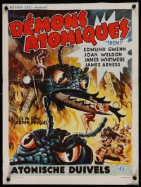1p346 THEM Belgian 1955 classic sci-fi, different art of horror horde of giant bugs by Belinsky!