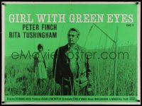 1p157 GIRL WITH GREEN EYES British quad 1964 image of pretty Rita Tushingham running to Peter Finch!