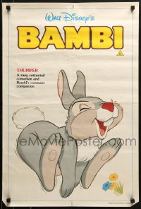 1p166 BAMBI English double crown R1985 Walt Disney cartoon deer classic, great art of Thumper!
