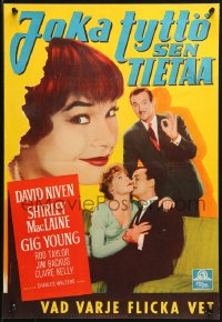 1p367 ASK ANY GIRL Finnish 1960 Charles Walters, different David Niven & cute Shirley MacLaine!