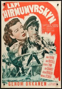 1p372 CAPTAIN CHINA Finnish 1951 John Payne, Gail Russell, it takes a man to master a woman!