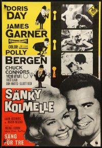 1p394 MOVE OVER, DARLING Finnish 1964 many images of James Garner & pretty Doris Day!