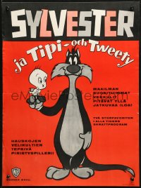1p421 SYLVESTER JA TIPI Finnish 1960s completely different art of Sylvester And Tweety Bird!