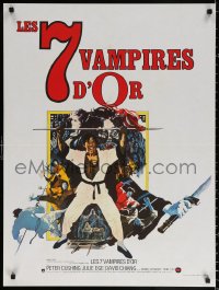 1p529 7 BROTHERS MEET DRACULA French 24x32 1975 kung fu horror, art by Vic Fair & Arnaldo Putzu!