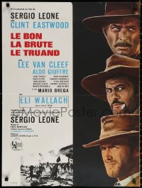 1p545 GOOD, THE BAD & THE UGLY French 23x31 1968 Clint Eastwood, Lee Van Cleef, Wallach, Leone classic!