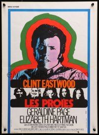 1p571 BEGUILED French 15x21 1971 cool different psychedelic art of Clint Eastwood, Don Siegel