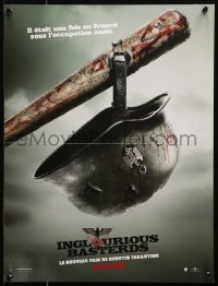 1p587 INGLOURIOUS BASTERDS teaser French 16x21 2009 Tarantino, cool image of bat & helmet!