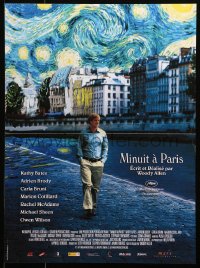 1p596 MIDNIGHT IN PARIS French 15x21 2011 cool image of Owen Wilson under Van Gogh's Starry Night!